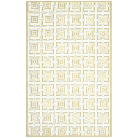 Safavieh Newport Hand Hooked Rectangle Rug- Olive - Light Blue- 5 ft. 6 in. x 8 ft. 6 in. NPT438C-6